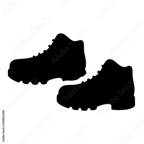 Silhouette of hiking boots offering durability and support for outdoor adventures