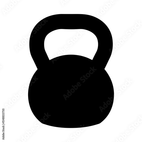 Black Kettlebell Silhouette for Fitness Training and Exercise Equipment