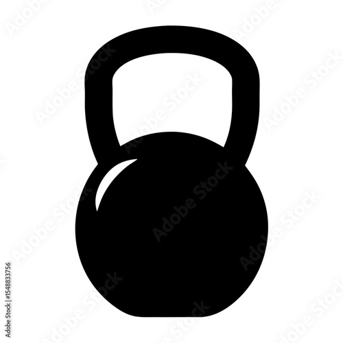 Simple silhouette of a kettlebell for fitness and strength training