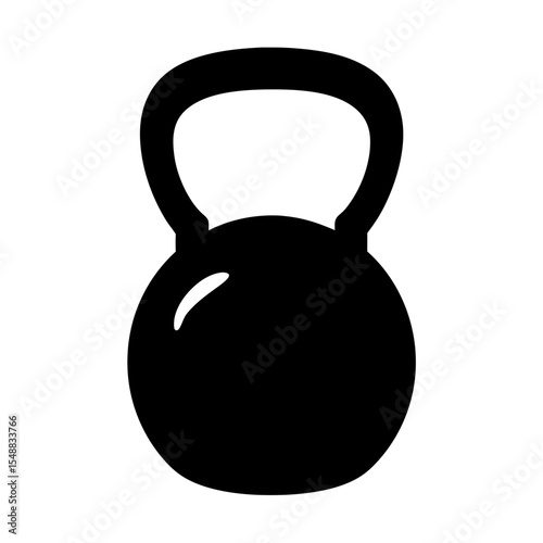 Silhouette of a kettlebell used in weightlifting and strength training exercises