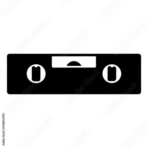 Black and White Spirit Level Tool Silhouette for Accurate Carpentry Work