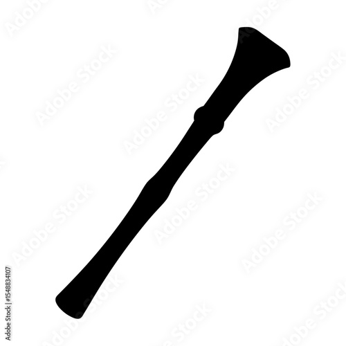 Silhouette of a Baroque Oboe a traditional instrument used in classical music