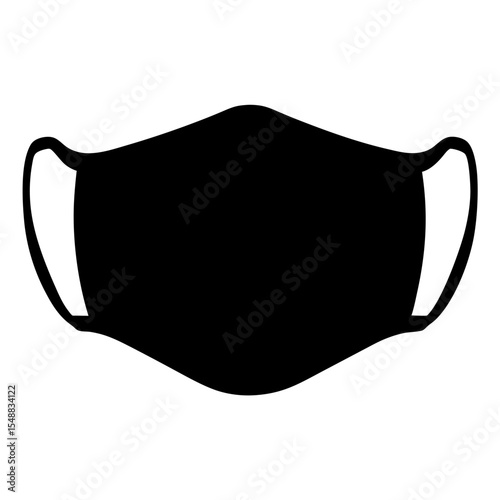 Black face mask icon used during the pandemic for virus protection