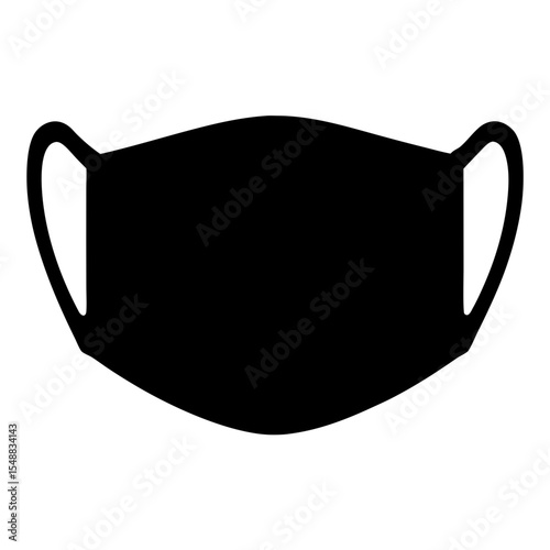 Black surgical style face mask design against a white background visual