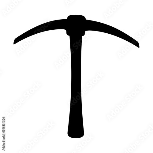 Silhouette Illustration of a Traditional Double Headed Pickaxe for Mining Purposes