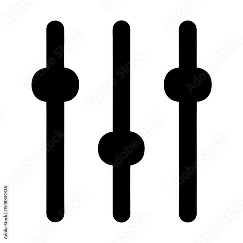 Simple black graphic representation of three vertical sliders for adjustment controls