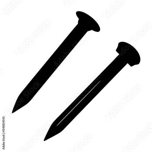 Two Silhouette Nails Presented Angled on a White Background for Emphasis