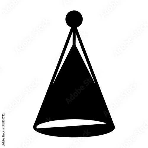 Abstract silhouette of a cone with a round top anchor element