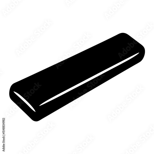 Black rectangular shape with rounded edges on a plain white background