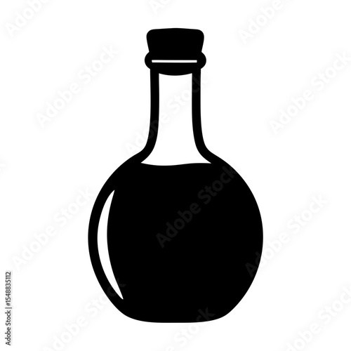 Dark Potion Illustration of a Mysterious Bottle with a Cork Stopper
