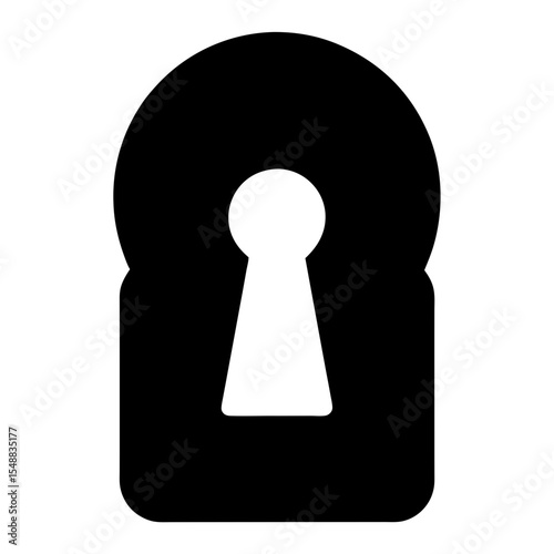 Keyhole graphic representing security and access control with vintage style