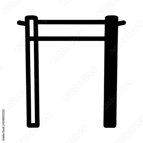 Graphical depiction of a simplified Torii gate, a traditional Japanese structure