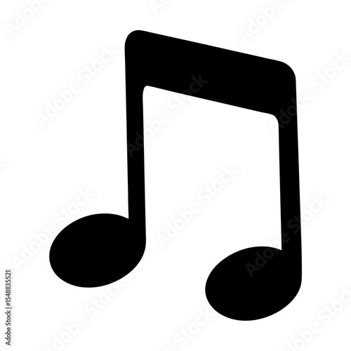 A single black sixteenth note on a blank white background