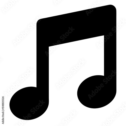 Elegant silhouette of a musical note representing sound and melody concept