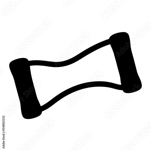 Black resistance band with handles for exercise and stretching routines