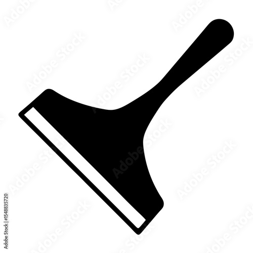 Window Squeegee Icon Design, A minimalist black icon of a window squeegee, symbolizing cleaning, maintenance, and window care.
