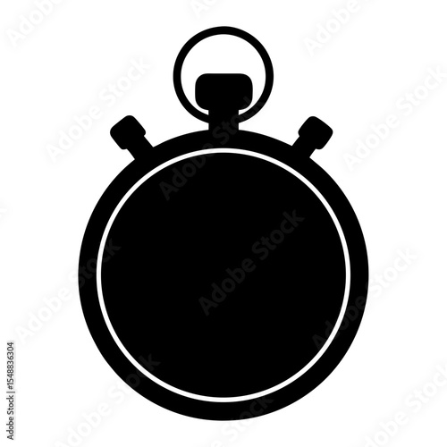 Black and white illustration of a stopwatch for timing and measurement