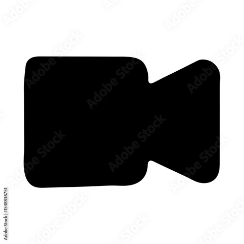 Classic video camera icon silhouette for recording motion picture content