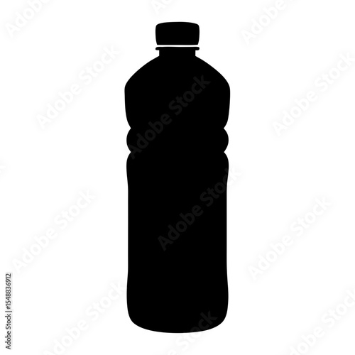 Monochromatic Silhouette of a Plastic Bottle for Water or Soda