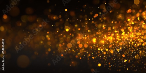 Abstract gold glitter background with bokeh lights. Luxury and celebration concept