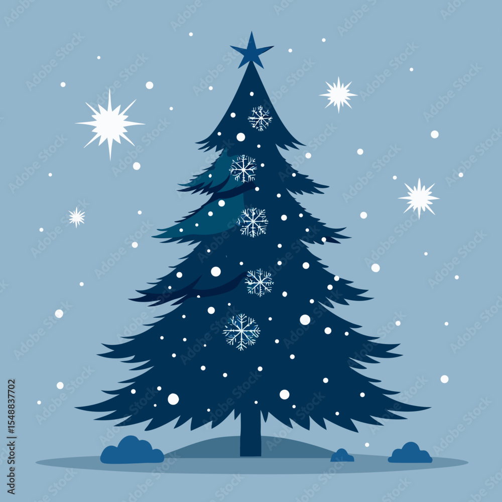 Obraz premium christmas tree with snow