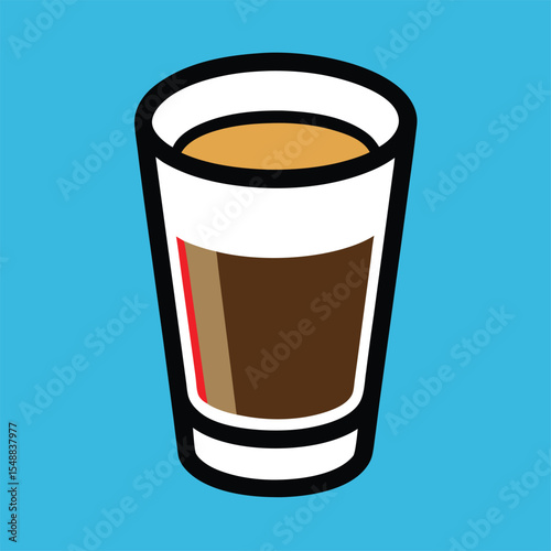 Hand drawn hot tea glass or thai food illustration