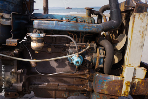 Tractors and Engines used for agriculture and building found around