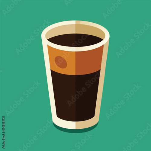 Hand drawn hot tea glass or thai food illustration