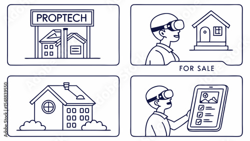 Revolutionizing Real Estate PropTech Illustrations for Virtual Home Tours and Online Property Listings