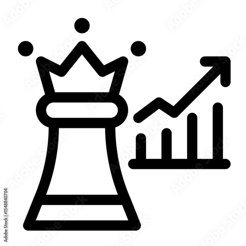Chess Queen Growth Strategy Icon