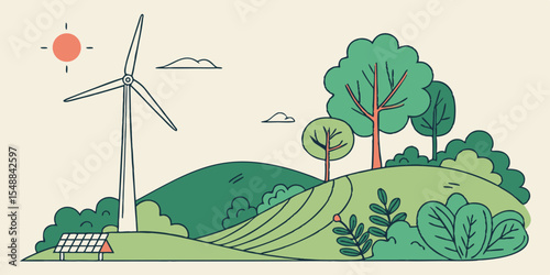 Wind Energy Vector for Eco Projects and Campaigns