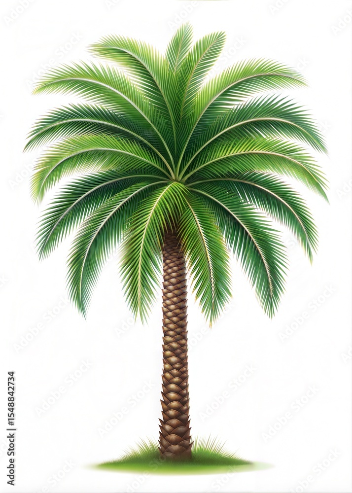 Obraz premium Tropical Palm Tree Isolated on White Background 
