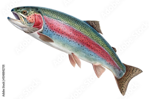 Rainbow trout fish illustration isolated on transparent background