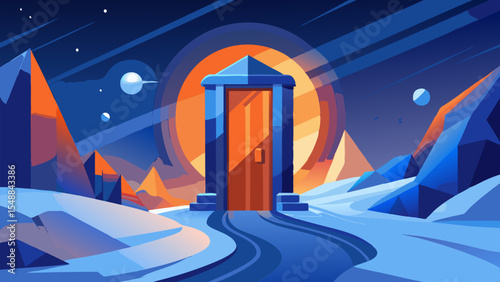 Journey Beyond. A Surreal Landscape of Geometric Wonders and Cosmic Dreams