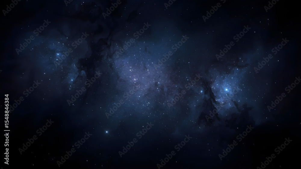 Obraz premium Deep Space Nebula Background, Starry Night Sky Texture, Cosmic Galaxy Illustration