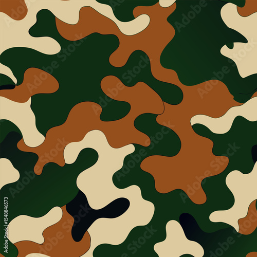 Camouflage Pattern. Abstract Military Green Brown Beige Texture Background