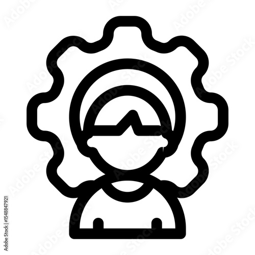 Person in Gear Job Hiring Icon