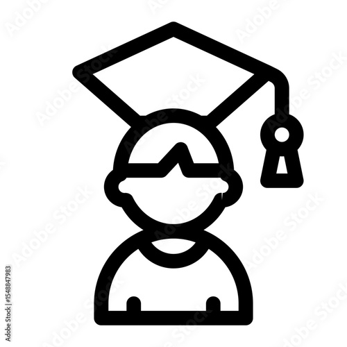 Graduate with Cap Job Hiring Icon