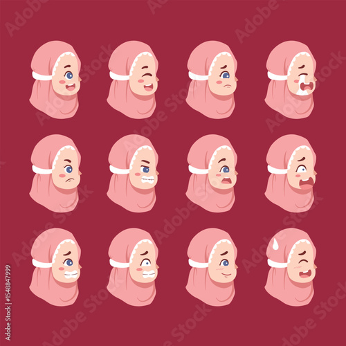 Hijab kids expression pink 