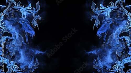 Abstract Blue Smoke Patterns