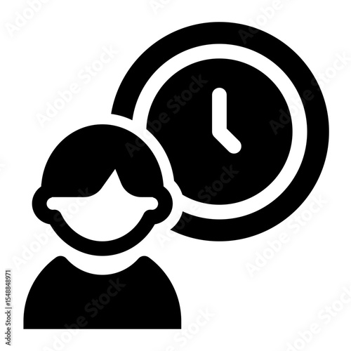 Person with Clock Job Search Time