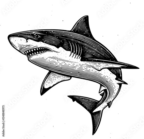 Shark silhouette. Vector illustration of a shark. EPS 10 version.