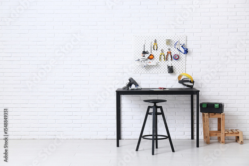 Interior of workshop with d...