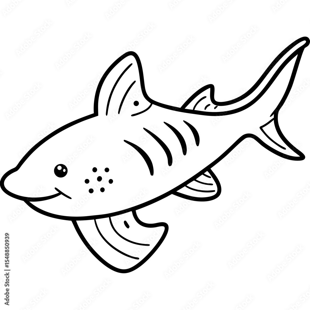 Fototapeta premium Abstract Wobbegong Shark Outline Vector