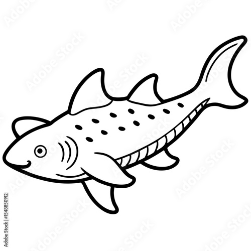 Abstract Wobbegong Shark Outline Vector