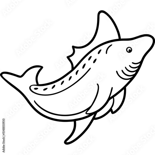 Abstract Wobbegong Shark Outline Vector