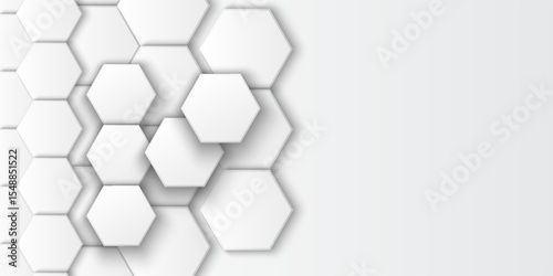 Background with hexagons. Abstract background with lines. white texture background. Surface polygon pattern with glowing hexagon paper texture and futuristic business.