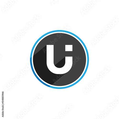 Stylized U letter initial logo vector symbol design