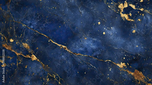 Deep blue marble texture with gold veins