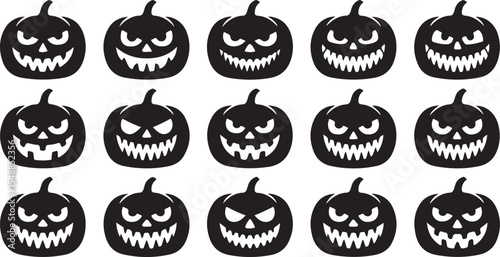 Jack O Lantern Silhouette Vector Illustration Halloween Carved Pumpkin